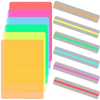 Набор ленти за четене с екскурзовод, 12 бр. Цветни облицовки, Инструменти за коригиране на дислексия, Гелове, Светофильтр, Пластмасови листове, отметки