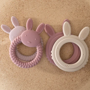 Нов дизайн на Детска играчка Baby Rabbit, Безопасна за хранителни продукти на силиконова четка за Зъби, Играчки прорезыватель, Определени за никнене на млечни зъби, подарък за новороденото