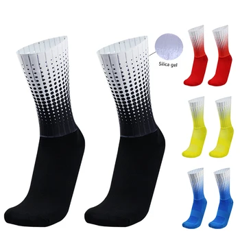 Нов стил летни спортни велосипедни чорапи на точки, нескользящие силиконови професионални чорапи за състезания на открито Calcetines Ciclismo