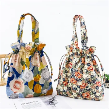 Нова дамска чанта с джоб за букета на съвсем малък от японски тъкани, ръчно чанта за съхранение на Hanfu, чанта за аксесоари