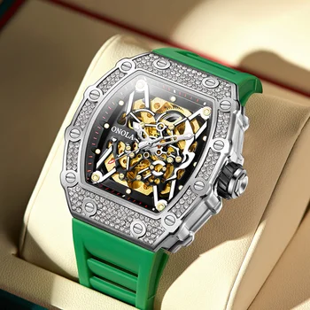 Нови мъжки часовници с диаманти 2022 година от марката ONOLA Luxury Automatic Mechanic Модни часовници Man Waterpoor Montres Pour Hommes Clock