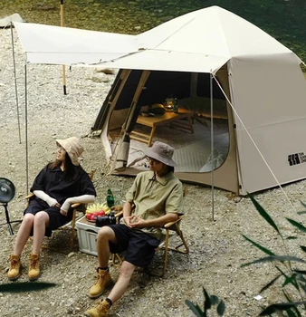Палатка външна преносима сгъваема туристическа екипировка пълен комплект непромокаемого удебеляване