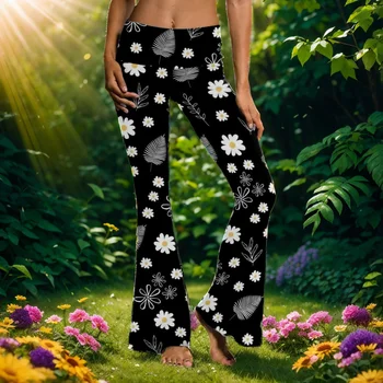 Пижамные панталони Женски пълен размер домашни пижами, изработени от мек памук Летни ежедневни панталони големи размери Секси пижама с флорални принтом