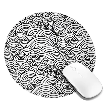 Подложка за мишка Gamer, черно-бели вълни, непромокаема подложка за мишка, аксесоари, Япония, красиви подложки за мишка за преносим КОМПЮТЪР MacBook
