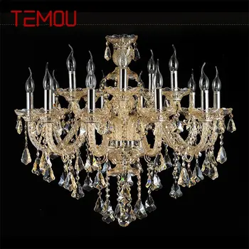 Полилей в европейски стил TEMOU, led кристални свещи, Подвесное осветление, луксозни осветителни тела за дома, хотела, вили, хол.