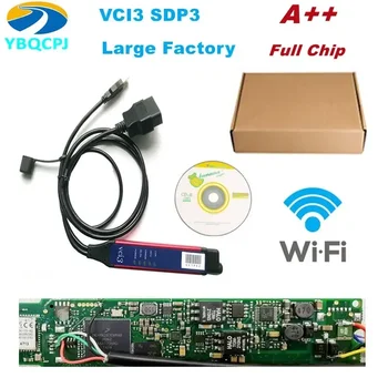 Полночиповый скенер VCI3 OBDII Wifi за VCI3 SCAN Trucks за диагностициране на тежки условия на експлоатация на VCI-3 Работи на WIN7 WIN10