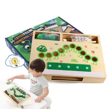 Посредник между ръководството играчки за деца на 3-5 години Робот броячи за деца Math STEM Развитие играчка за изучаване на математика за момчета и момичета, Дървени
