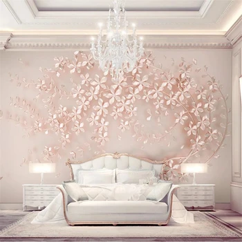 Потребителски тапети 3d стенописи ново цвете от розово злато разкошна елегантна 3D стереофоническая фреска, Фон за телевизор тапети за хола спални