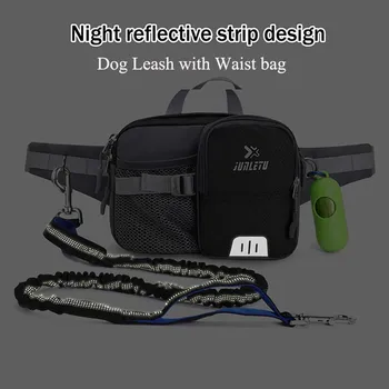 Поясная чанта за дресура на кучета, Отразяващи каишки за кучета, колекция от деликатеси, чанта за съхранение на чаши за вода, чанти за разходки на домашни любимци, бънджи-каишка