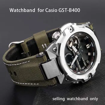Преден силиконов каишка за часовник Casio 5657 серия GST-B400 каишка за часовник аксесоари G-Shock гривна 14 мм черен син червен гривна