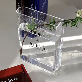 Прозрачна акрилна ваза CuteLife Klein Blue Book, модерна обстановка на домашен маса, Ваза за цветя, Сватбена Гидропонная ваза за стайни растения.
