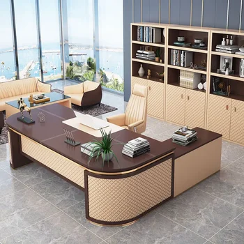 Просто модерен и луксозен маса, маса за президент, офис бюро, работно бюро и стол, комбинирана офис мебели