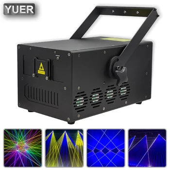Професионален 40Kpps 15W RGB лазерен лъч ILDA DMX Анимационен скенер лъч Лазерен проектор сценични ефекти, Dj, Дискотека Парти Коледа