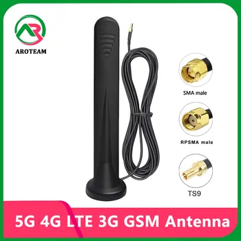 Пълен спектър от 600 ~ 6000 Mhz 5G 15dBi Антена WiFi Рутер Усилвател на Сигнала 4G LTE 3G GSM Усилвател на Клетъчната Мрежа на Магнитното Основа TS9 SMA