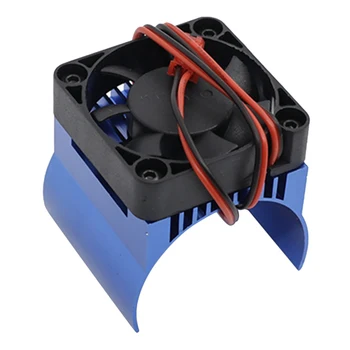 Радиатор и Вентилатор за Охлаждане на двигателя 42 мм за Радиоуправляемого колата Traxxas 1/10 E-Maxx E-Revo Summit Arrma 1/8 Kraton Talion Typhon, синьо