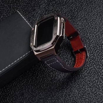 Разход на набор от ленти с метален корпус за Apple watch 8 7 45 мм, високо качество на смарт часовници със защита от падане, гривна За iwatch серия 6 5 SE 44 мм