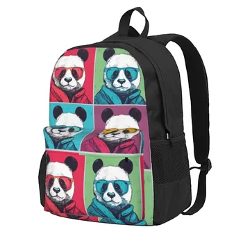 Раница Panda, дамски раници в стил поп-арт, големи раници от полиестер, естетически, ученически чанти, дизайнерски раница за туризъм