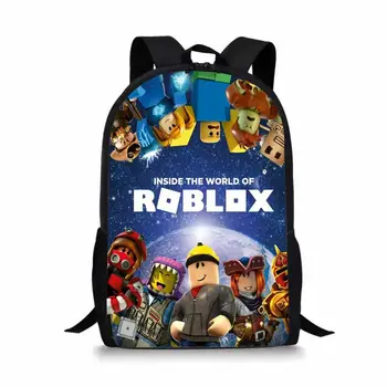 Раница Нов Roblox, раница ROBLOX за ученици за начално и средно училище, раница за момчета и момичета, за улесняване на рамото с цип