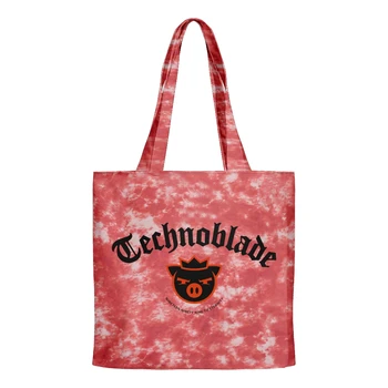 Розова чанта за вратовръзка Technoblade, предназначена за вечността, торбички за пазаруване за еднократна употреба, торбички за пазаруване през рамо, ежедневна чанта