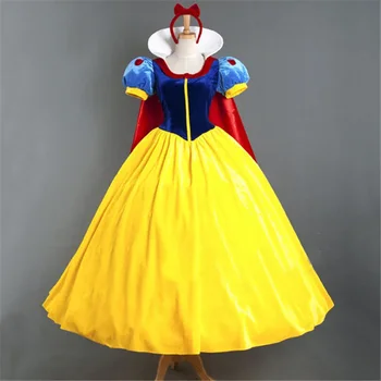Рокля за cosplay за възрастни, рокля на принцеса за snow white, женски костюм принцеса от анимационен филм 