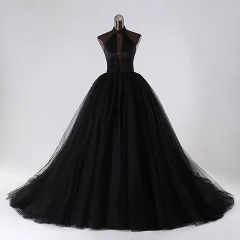 Сватбена рокля на нов стил с отворен гръб, сшитое по поръчка, много секси бяло черно червено рокля на булката vestido de noiva, бална рокля