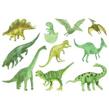 Светещи в тъмното етикети с динозаври по стените на детската стая, декоративни фосфоресцирующие животни, етикети за детски стаи, интериор за дома, в детската спалня