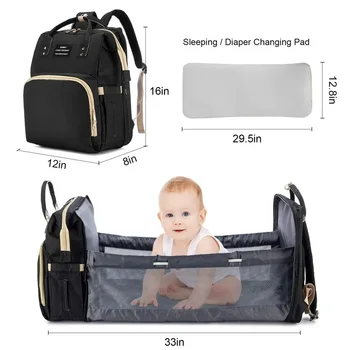 Сгъваема раница с интерфейс USB, чанти за бебета, бебешко кошче с пеленальным мат, чанта за памперси, Влак pañaleras para