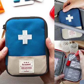 Семеен преносима аптечка за първа помощ Външна червена холщовая Медицинска чанта за съхранение на Външна Домакински чанта за съхранение таблетки Пътна