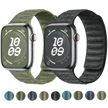 Силиконов ремък за Apple watch Ultra 2 9 8 7 49 мм 45 мм 41 мм Магнитна гривна-издънка За iwatch 6 5 4 3 SE 44 мм 42 мм 40 мм каишка