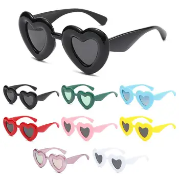 Слънчеви очила с надутыми очила във формата на сърце, хубаво дебели рамки със защита от UV400, масивни слънчеви очила забавни нюанси за жени