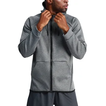 Спортен пуловер с качулка с дълъг ръкав, мъжки баскетболен тренировочная яке с цип, Бързосъхнеща яке за тичане, есенно-зимни спортни облекла