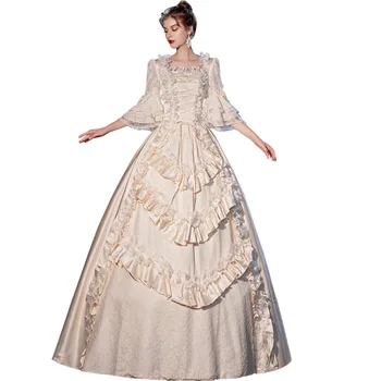 Средновековна Викторианска готическа рокля в стил Лолита, скъпа елегантна празнична облекло принцеса, жена с костюм с шапка