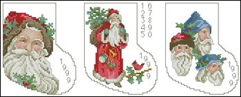 Стари чорапи на Дядо Коледа, Комплекти за бродерия на кръстат бод, без надписи, Aida 14, 16, 18, 22, 25, 28 карат се, Занаяти, изработени от плат със собствените си ръце, Хлопчатобумажный платно, Homefun