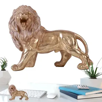 Статуетка на Лъв Трансгранични Европейски украшения във формата на лъв, Цар на зверове, Златна статуя на Лъв, Декорация във формата на Лъв, Украса статуи, Чудесен избор