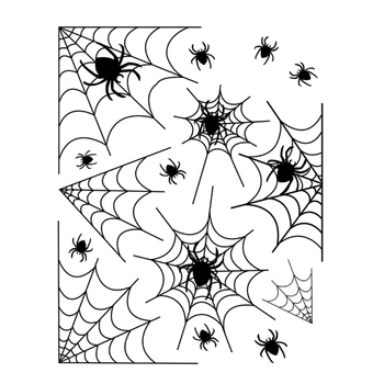Стикер за стена под формата на паяжината на Хелоуин, Хартиена кутия, Декоративни стикер на стената, украса за парти в чест на Хелоуин