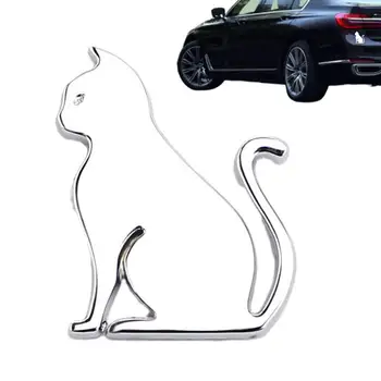 Стикер с анимационни котка за кола, украса на купето на автомобила, Креативна Стикер на вратата на колата, Автомобилна емблема с домашен котка, Метален дизайн за кола
