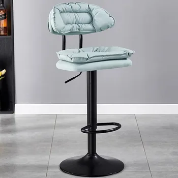 Стилни кожени кресла за лоби бара Висококачествено Удобно въртящо скандинавски стол Модерна регулируема мебели за дома Barkrukken