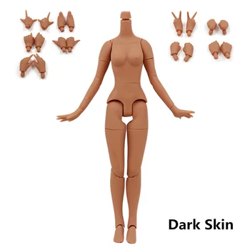 Съвместно тялото 8,5 инча за 12-инчов кукли Blyth с големи гърди и черна кожа, Подходящи за diy Безплатна доставка