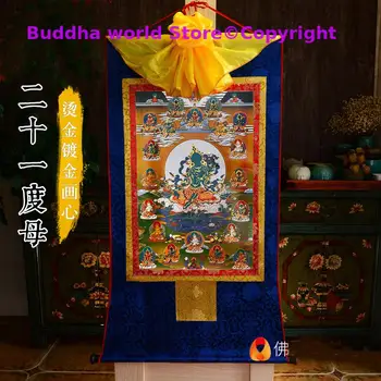 Търговия на едро будистки стоки, ефективен защитен талисман за ДОМА, будизъм, 21 Картината на Тарас ГУАН ИН БУДА Thang-ха Тханка