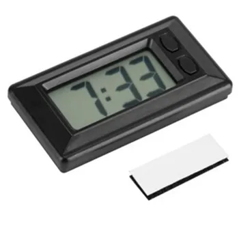 Ултратънък LCD дигитален дисплей, часовник на арматурното табло на автомобила с календар, мини-портативни, автомобилни аксесоари