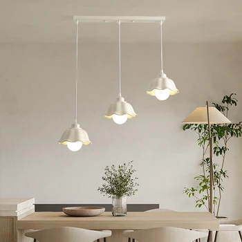Френската съвременна таванна полилей, висящ лампа от бяло стъкло за ресторант, столова, кухня, островен подвесного лампа