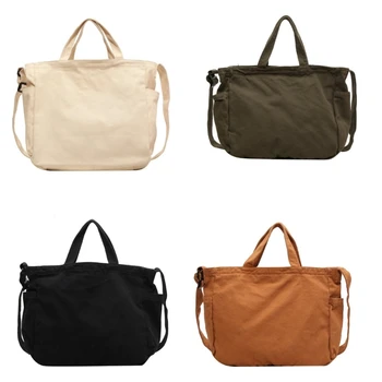Холщовая чанта през рамо, однотонная модерна чанта през рамо, чанта-тоут, пазарска чанта за момичета, дамски универсална чанта