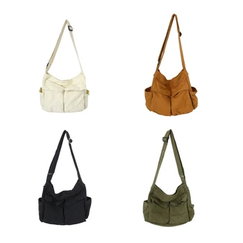 Холщовые чанти за жени, универсална чанта за пазаруване, голяма лека дамска чанта през рамо, ретро-однотонная чанта през рамо за момичета