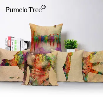 Цветни хора калъфка 45 * 45 декоративни сладки възглавници с бирена принтом спално бельо, възглавници за дивана по поръчка