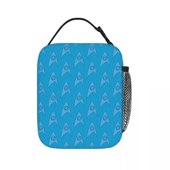 Чанта за обяд Science Blue, изолирано чанта за обяд, преносима кутия за bento, херметически затворени чанта за пикник за жени, работа, деца, училище