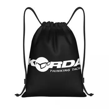 Чанта от съвсем малък с логото на Korda Fishing За мъже и жени, сгъваема спортна чанта за фитнес зала, ваучер раници за риболов, шаран, рибар, спортни раници