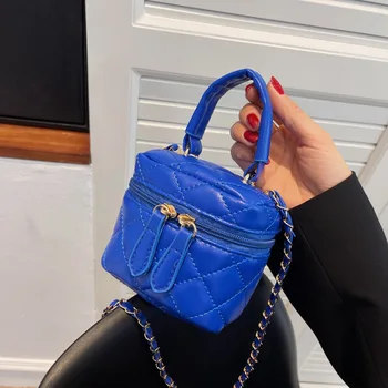 Чанти за рамо жени цилиндър изкуствена кожа кофа с Чанта през рамо ежедневни drawstring чанта чантата за пазаруване диамант чанта