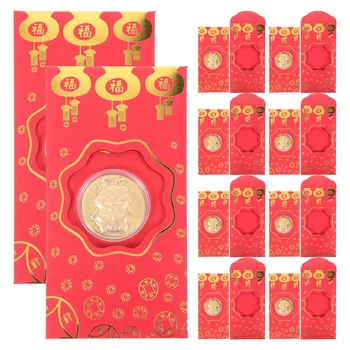 Червени пликове с монети в чест на Новата година, посветен на Майката, Пари (с фенерче и монета под формата на дракон), 10 елементи в китайски стил