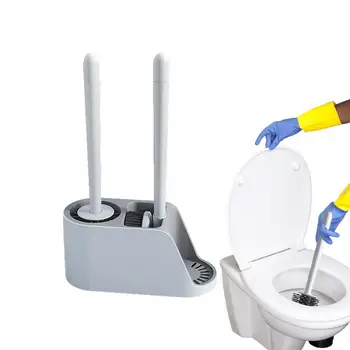 Четка за почистване на тоалетната чиния, на силиконова четка за баня с титуляра, за Многократна употреба, за да проверите за почистване на тоалетната чиния, на Силиконова четка за почистване на глави за